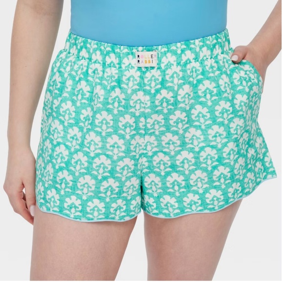 Roller Rabbit x Target Stamped Floral Green  Poplin Boxer Shorts M IN HAND - Picture 3 of 5